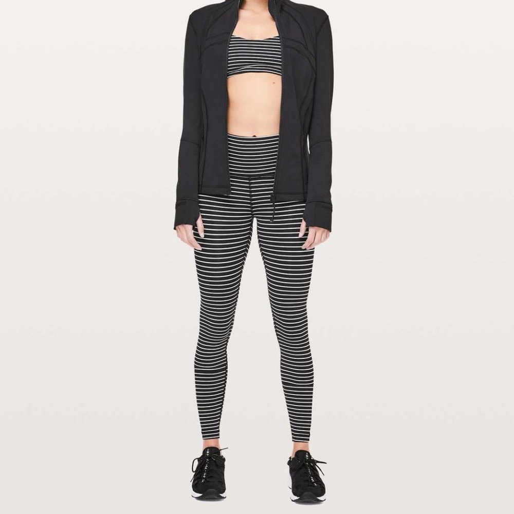 Lululemon Wunder Under High-Rise Tight *Luxtreme 28" Stripe Black White Size 4